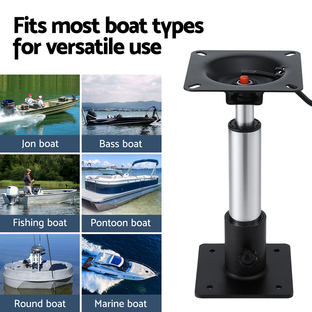 Seamanship Boat Seat Pedestal 34 - 46cm Adjustable Gas Lift 360 Degrees Swivel BS-PED-GL-3446-BK