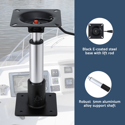 Seamanship Boat Seat Pedestal 34-46cm Adjustable Gas Lift 360 Degrees Swivel 2 Pack BS-PED-GL-3446-BKX2