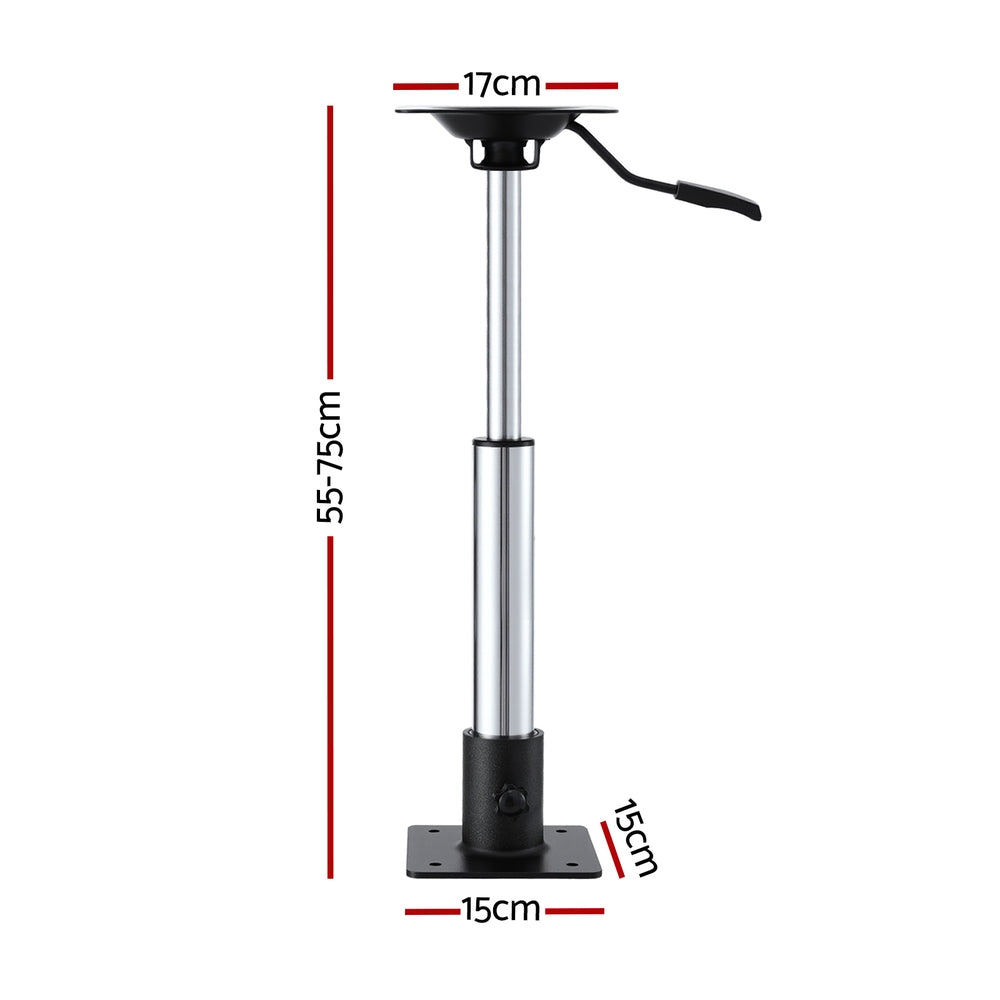 Seamanship Boat Seat Pedestal 55 - 75cm Adjustable Gas Lift 360 Degrees Swivel BS-PED-GL-5575-BK