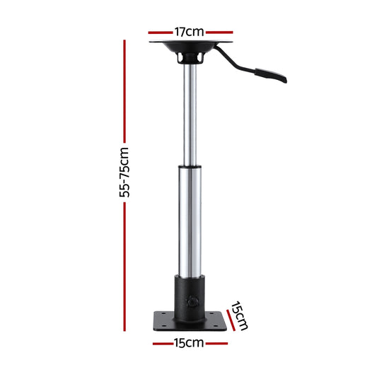 Seamanship Boat Seat Pedestal 55 - 75cm Adjustable Gas Lift 360 Degrees Swivel BS-PED-GL-5575-BK