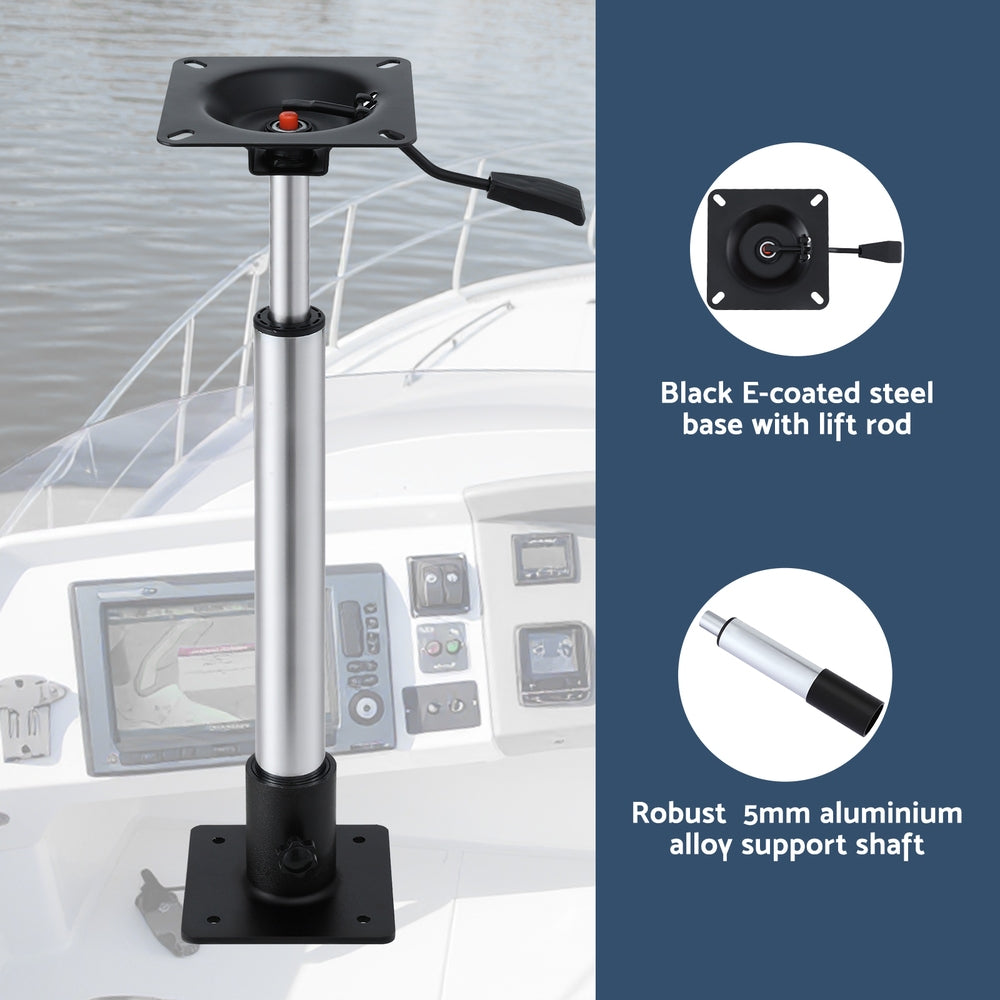 Seamanship Boat Seat Pedestal 55 - 75cm Adjustable Gas Lift 360 Degrees Swivel BS-PED-GL-5575-BK