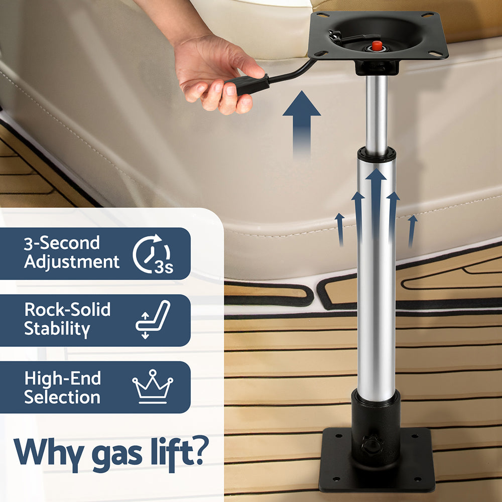 Seamanship Boat Seat Pedestal 55 - 75cm Adjustable Gas Lift 360 Degrees Swivel BS-PED-GL-5575-BK