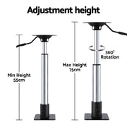 Seamanship Boat Seat Pedestal 55-75cm Adjustable Gas Lift 360 Degrees Swivel 2 Pack BS-PED-GL-5575-BKX2