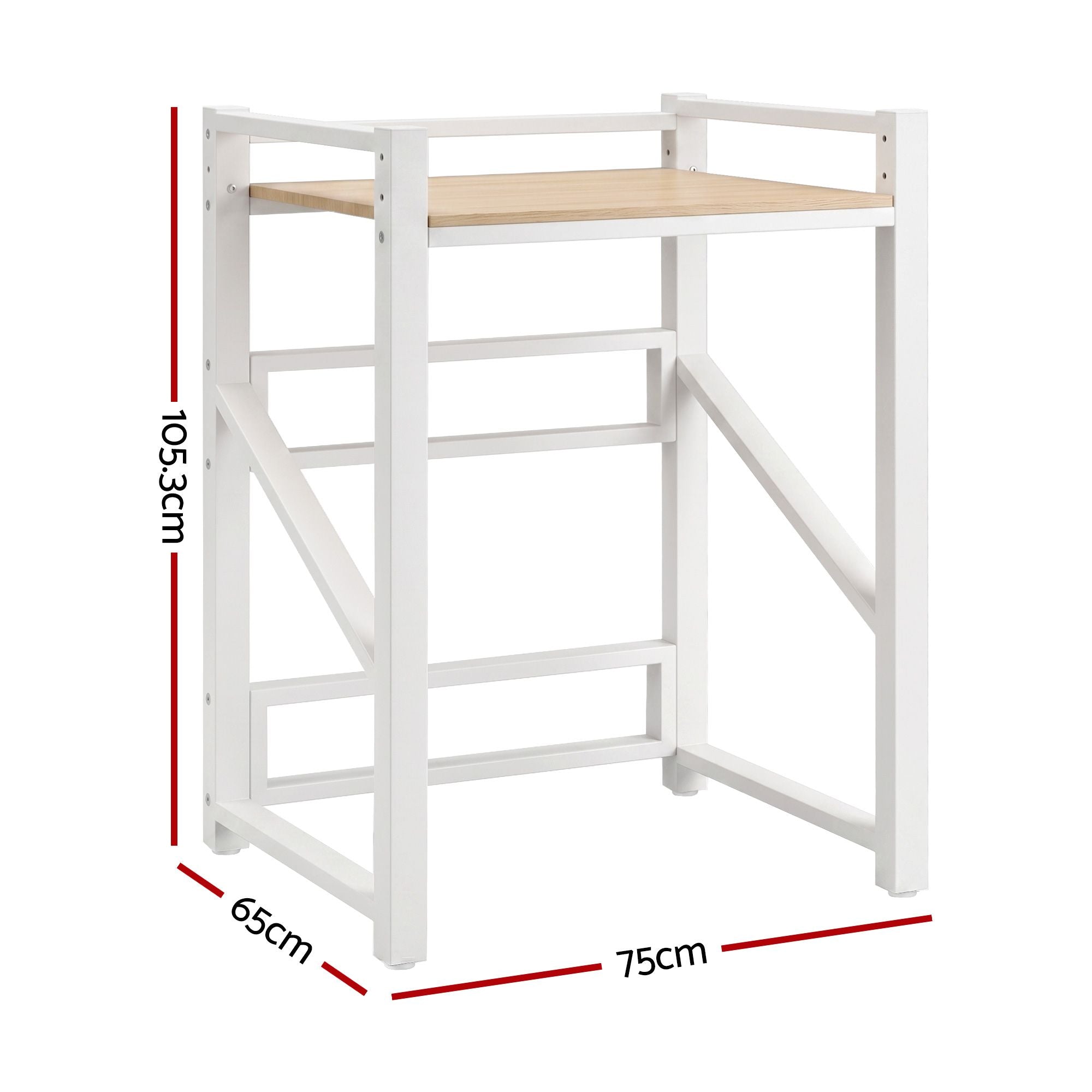 Artiss Over Washing Machine Rack Laundry Shelf Space Saver 75cm White BSR-A-1T-105H-WH