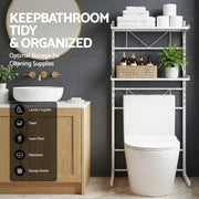 Artiss Over Toilet Bathroom Storage Shelf Rack Over Toilet 2 Tier BSR-A-2T-120H-WH