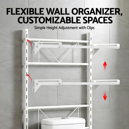 Artiss Over Toilet Bathroom Storage Shelf Rack Over Toilet 2 Tier BSR-A-2T-120H-WH