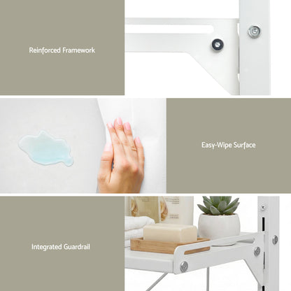 Artiss Over Toilet Bathroom Storage Shelf Rack Over Toilet 2 Tier BSR-A-2T-120H-WH