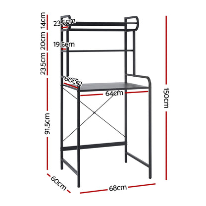 Artiss Bathroom Storage Shelf Over Washing Machine Toilet 3 Tier BSR-A-3T-150H-BK