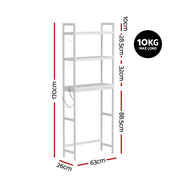 Artiss Over Toilet Storage Bathroom Rack Space Saving 3 Tier Organiser White BSR-A-3T-170H-WH