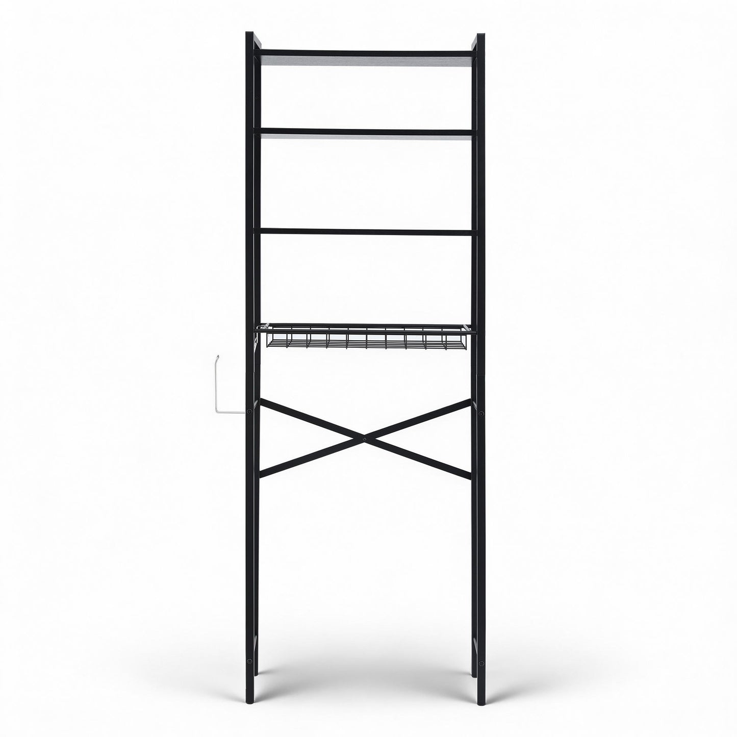 Artiss Over Toilet Bathroom Storage Rack Space Saving 4 Tier Organiser White BSR-A-4T-173H-BK