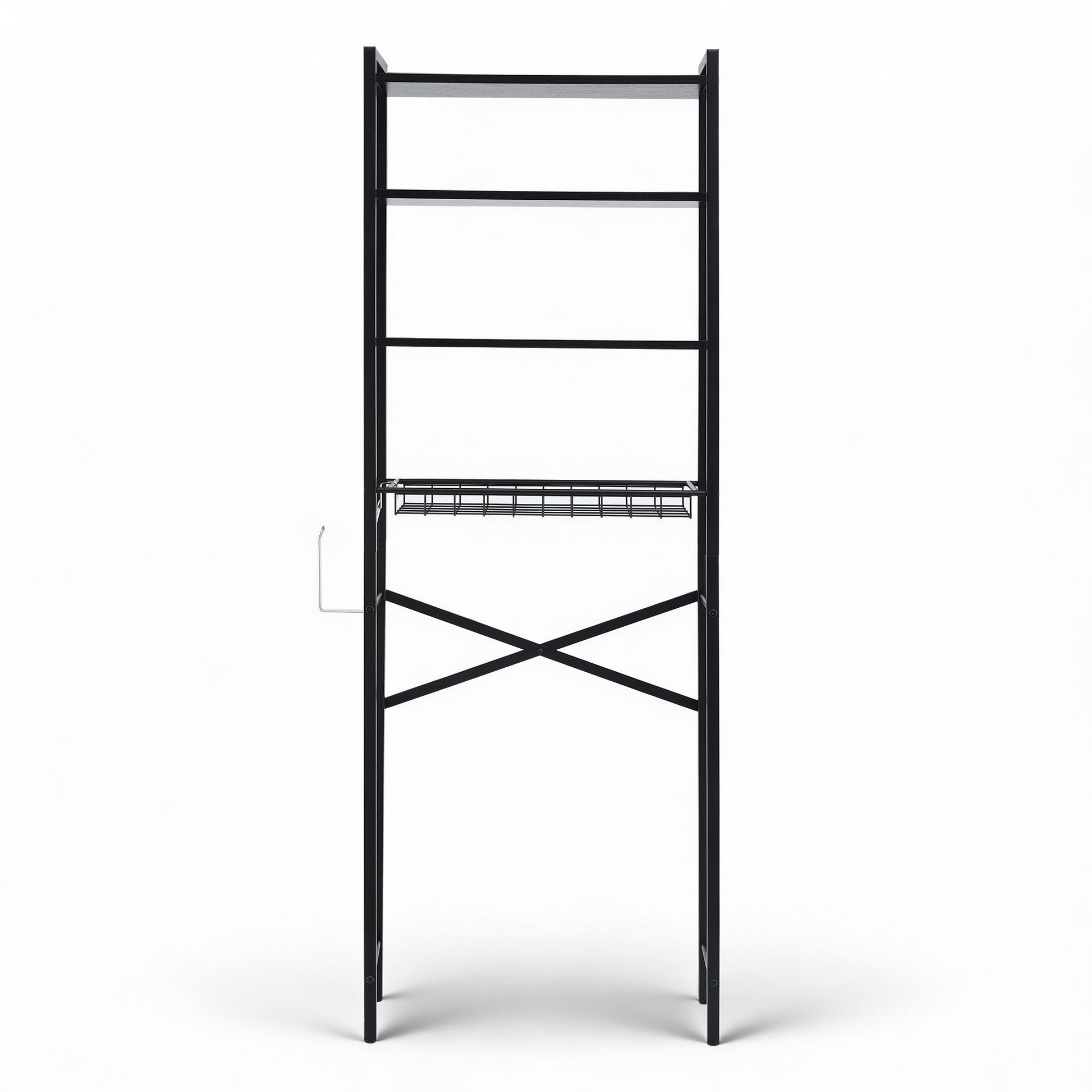 Artiss Over Toilet Bathroom Storage Rack Space Saving 4 Tier Organiser White BSR-A-4T-173H-BK
