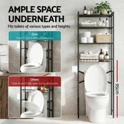 Artiss Over Toilet Bathroom Storage Rack Space Saving 4 Tier Organiser White BSR-A-4T-173H-BK