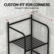 Artiss 5 Tier Floor Standing Corner Shower Caddy Bathroom Organizer Black BSR-A-5T-142H