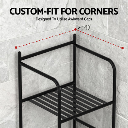 Artiss 5 Tier Floor Standing Corner Shower Caddy Bathroom Organizer Black BSR-A-5T-142H