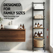 Artiss 5 Tier Floor Standing Corner Shower Caddy Bathroom Organizer Black BSR-A-5T-142H