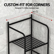 Artiss 2X Floor Standing Corner Shower Caddy 5 Tier Bathroom Organizer Black BSR-A-5T-142HX2