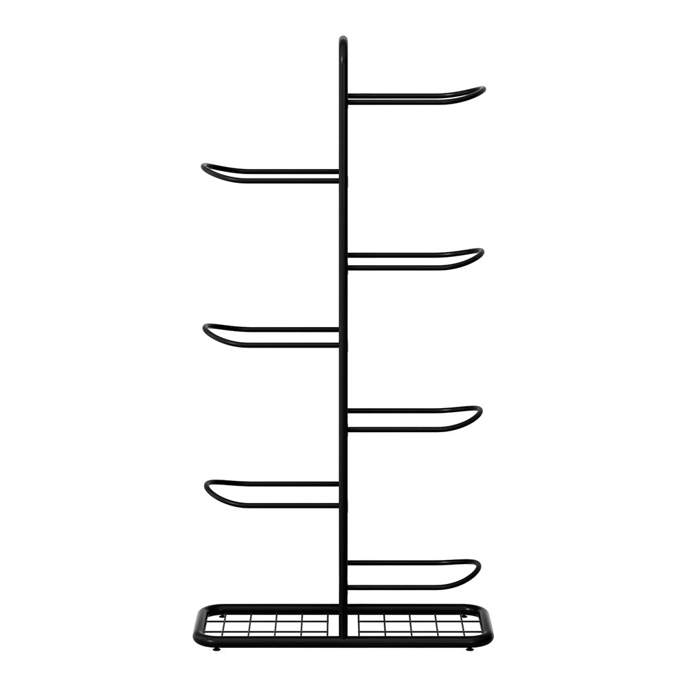 Everfit Ball Storage Rack Sports Equipment Organizer 7-Tier Holder for Garage Gym Black BSR-A-H116-BK
