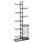 Everfit Ball Storage Rack Sports Equipment Organizer 7-Tier with Basket for Garage Gym Black BSR-A-H146-B-BK