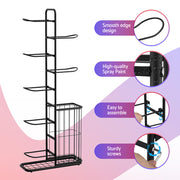 Everfit Ball Storage Rack Sports Equipment Organizer 7-Tier with Basket for Garage Gym Black BSR-A-H146-B-BK