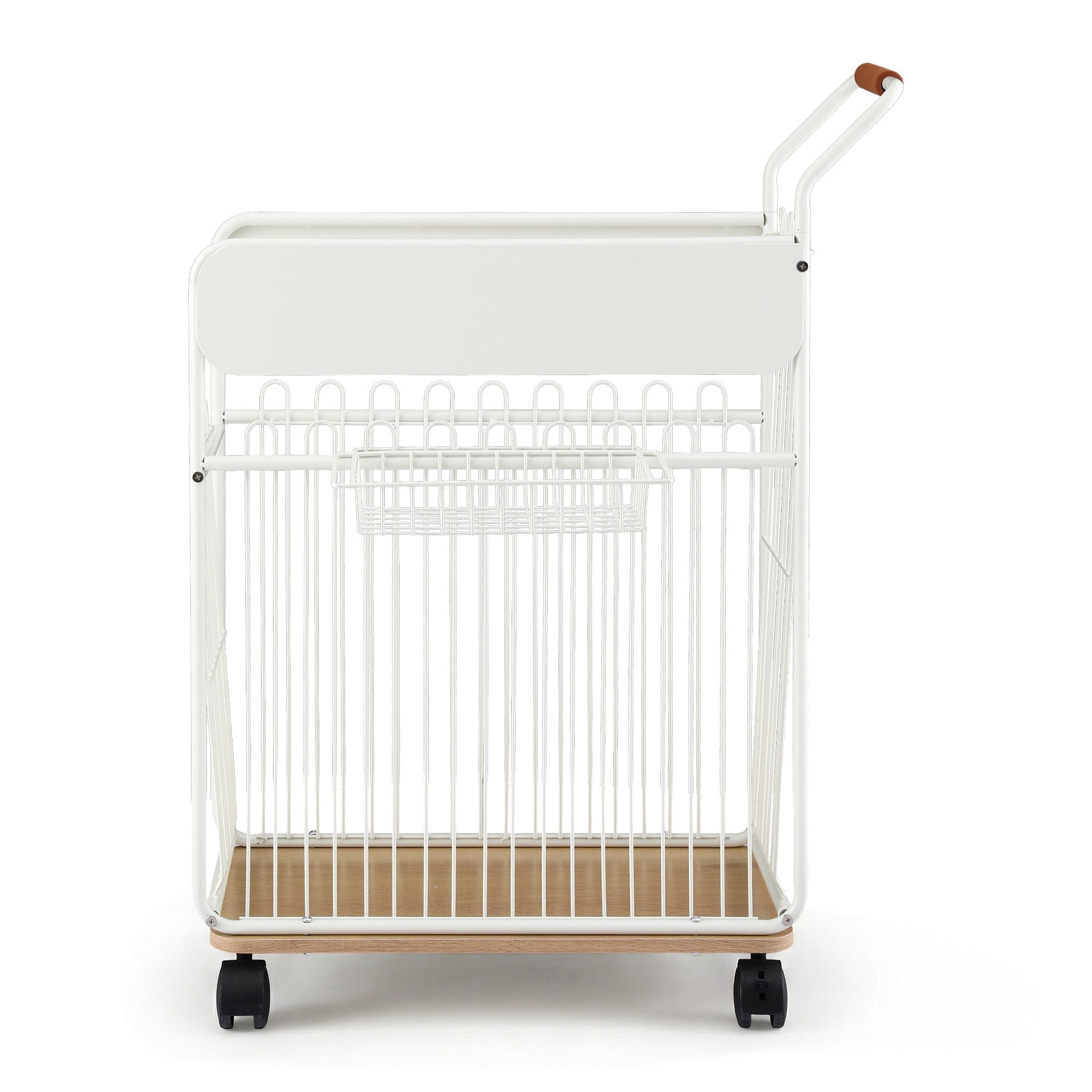 Everfit Yoga Mat Storage Rack Mobile Holder with Wheels Basket Home Gym Storage Organizer White BSR-A-SQ