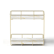 Artiss Bathroom Storage Rack 2 Tier Corner Organiser Gold Marble Look BSR-B-2T-25H-GD