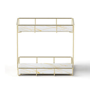 Artiss 2X Bathroom Storage Rack 2 Tier Corner Organiser Gold Marble Look BSR-B-2T-25H-GDX2