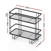 Artiss Over Toilet Storage Rack Bathroom Shelf Organizer 2 Tier BSR-B-2T-36H-BK