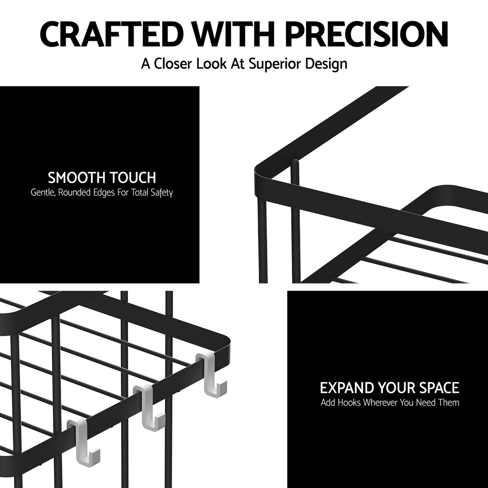Artiss Over Toilet Storage Rack Bathroom Shelf Organizer 2 Tier BSR-B-2T-36H-BK