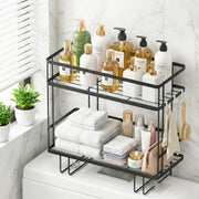 Artiss Over Toilet Storage Rack Bathroom Shelf Organizer 2 Tier BSR-B-2T-36H-BK