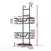 Artiss 3 Tier Over The Door Shower Caddy Hanging Bathroom Storage Organizer BSR-B-3T-62H-BK