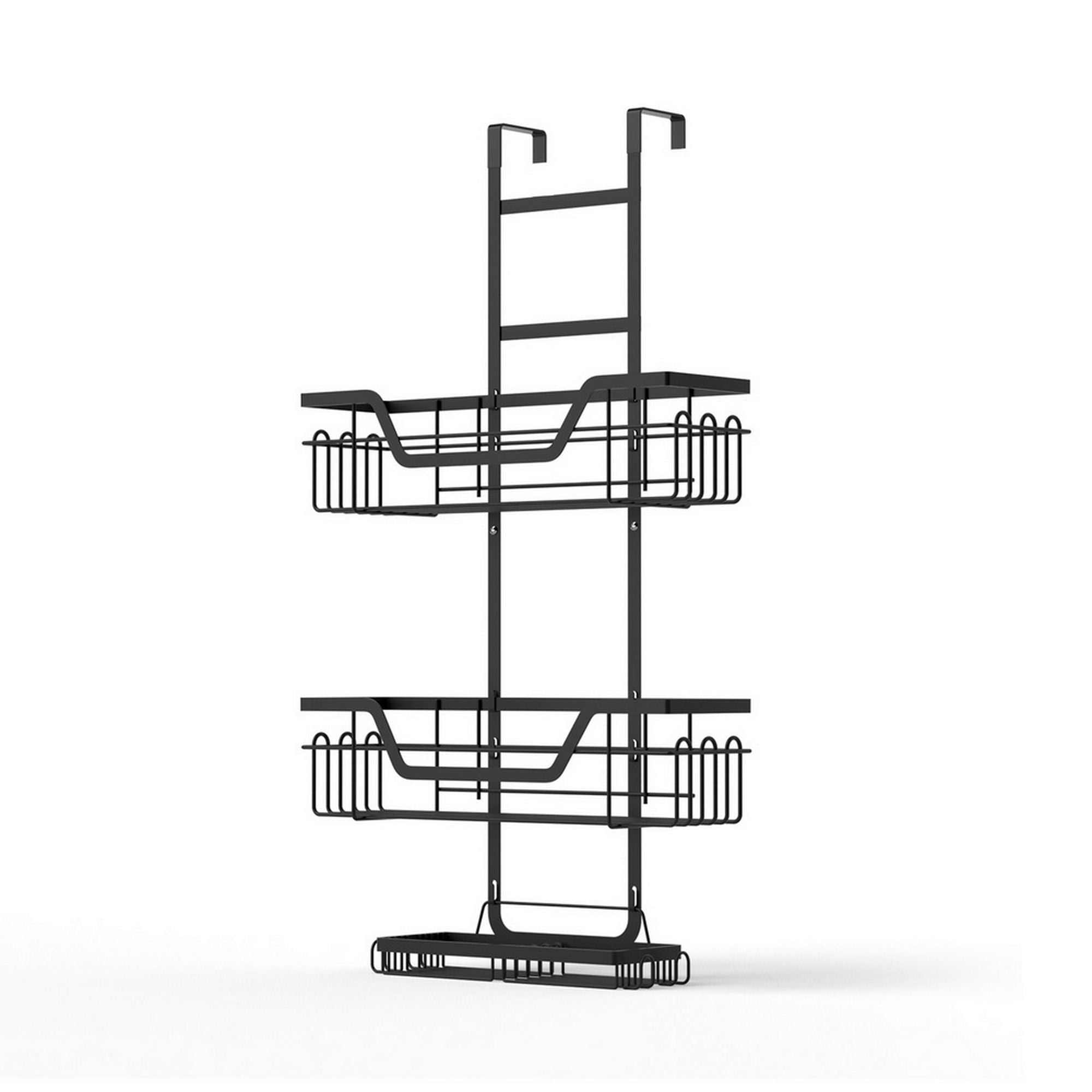 Artiss 2X 3 Tier Over The Door Shower Caddy Hanging Bathroom Storage Organizer BSR-B-3T-62H-BKX2