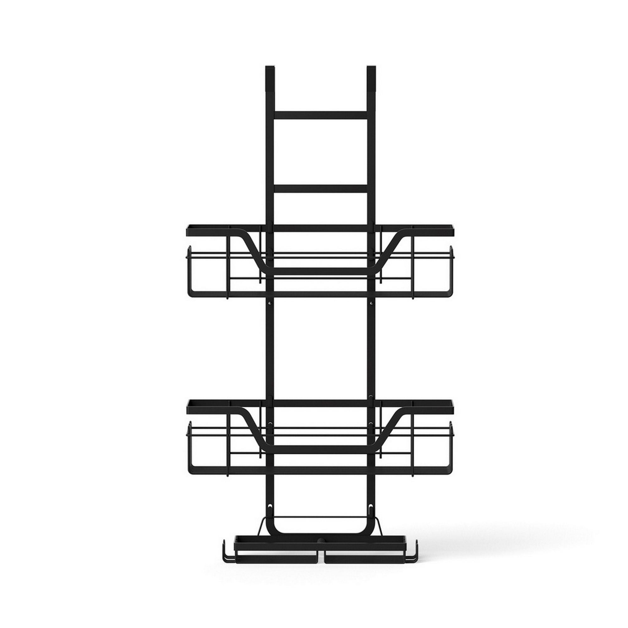 Artiss 2X 3 Tier Over The Door Shower Caddy Hanging Bathroom Storage Organizer BSR-B-3T-62H-BKX2