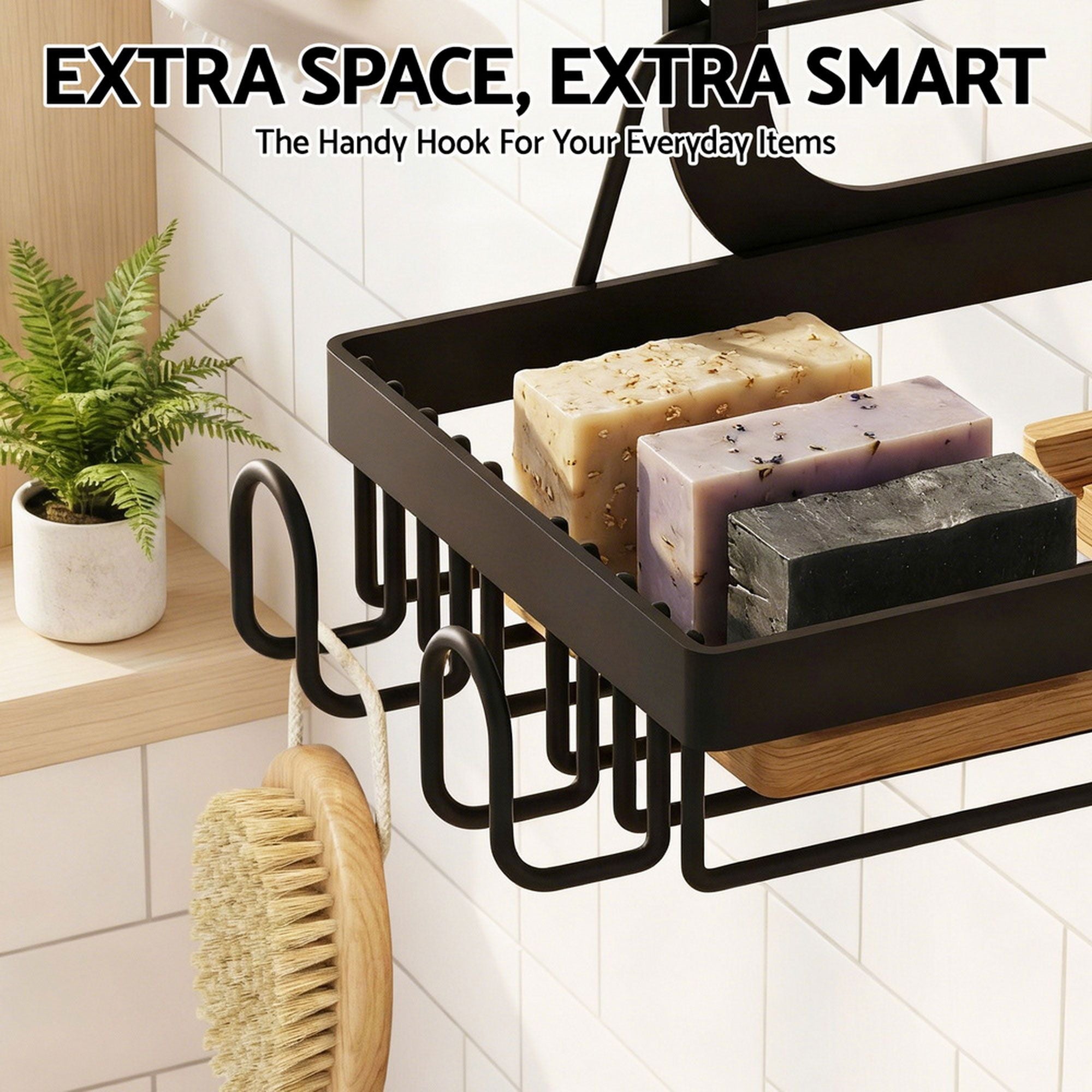 Artiss 2X 3 Tier Over The Door Shower Caddy Hanging Bathroom Storage Organizer BSR-B-3T-62H-BKX2