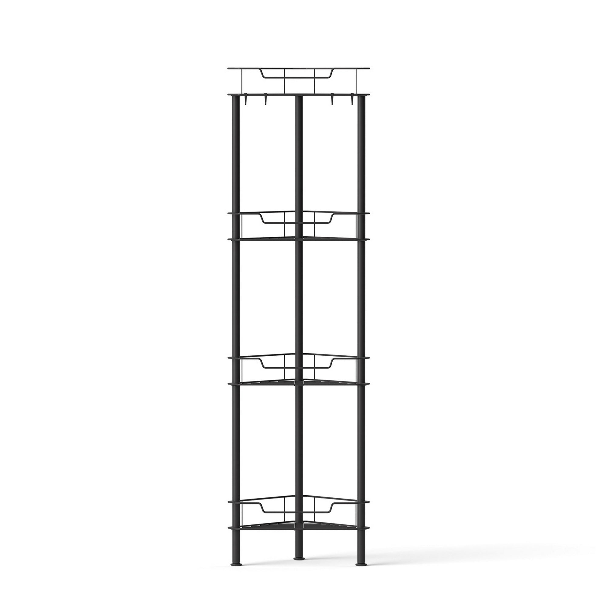 Artiss 4 Tier Floor Standing Corner Shower Caddy Bathroom Organizer Black BSR-B-4T-110H-BK