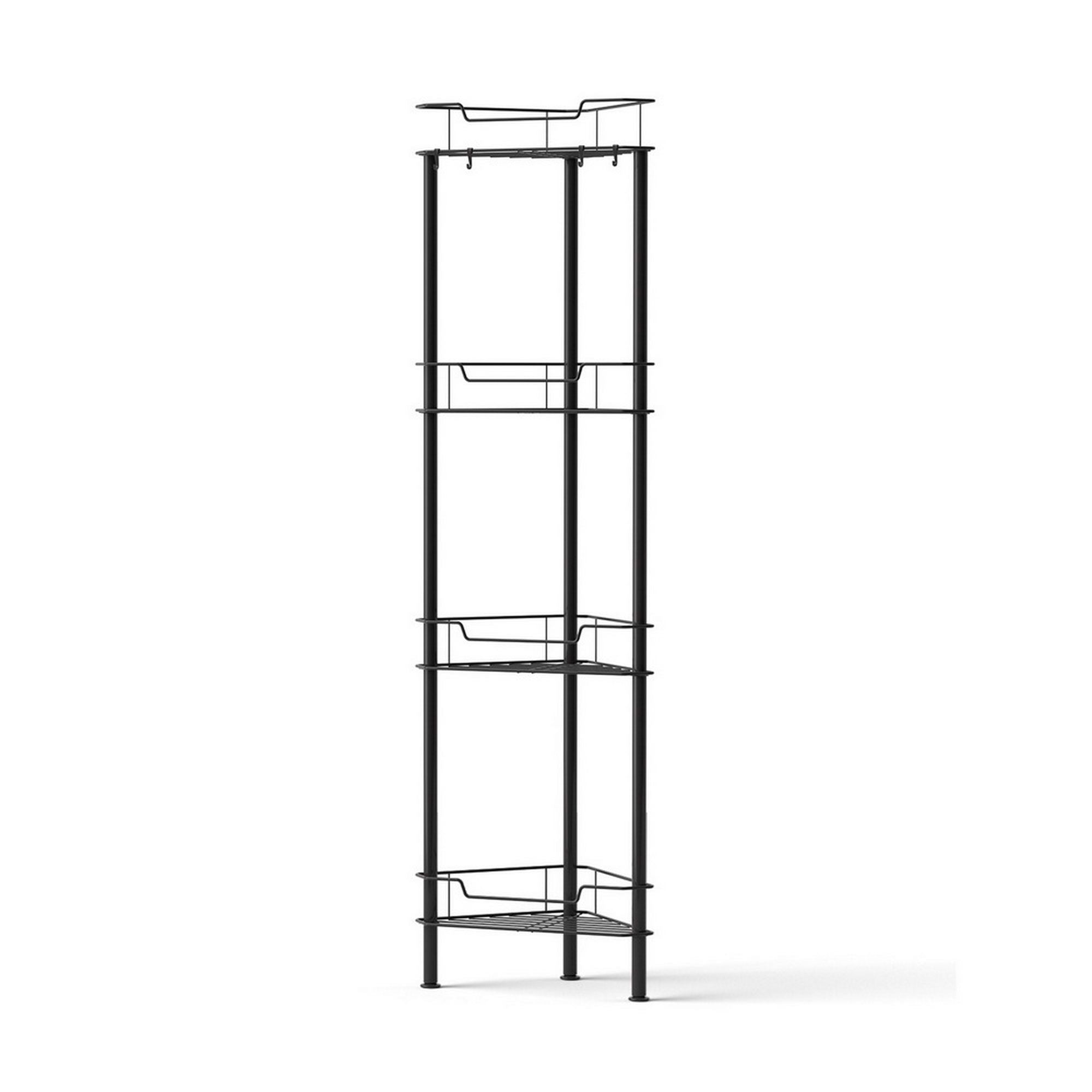 Artiss 2x Floor Standing Shower Caddy 4 Tier Rustproof Bathroom Storage BSR-B-4T-110H-BKX2