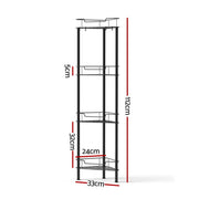 Artiss 2x Floor Standing Shower Caddy 4 Tier Rustproof Bathroom Storage BSR-B-4T-110H-BKX2