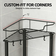 Artiss 2x Floor Standing Shower Caddy 4 Tier Rustproof Bathroom Storage BSR-B-4T-110H-BKX2