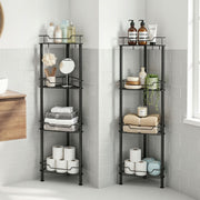 Artiss 2x Floor Standing Shower Caddy 4 Tier Rustproof Bathroom Storage BSR-B-4T-110H-BKX2