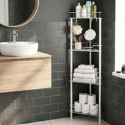 Artiss 4 Tier Floor Standing Corner Shower Caddy Bathroom Organizer White