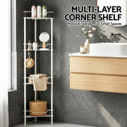 Artiss 4 Tier Floor Standing Corner Shower Caddy Bathroom Organizer White