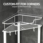 Artiss 4 Tier Floor Standing Corner Shower Caddy Bathroom Organizer White