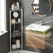 Artiss 4 Tier Floor Standing Corner Shower Caddy Bathroom Organizer White