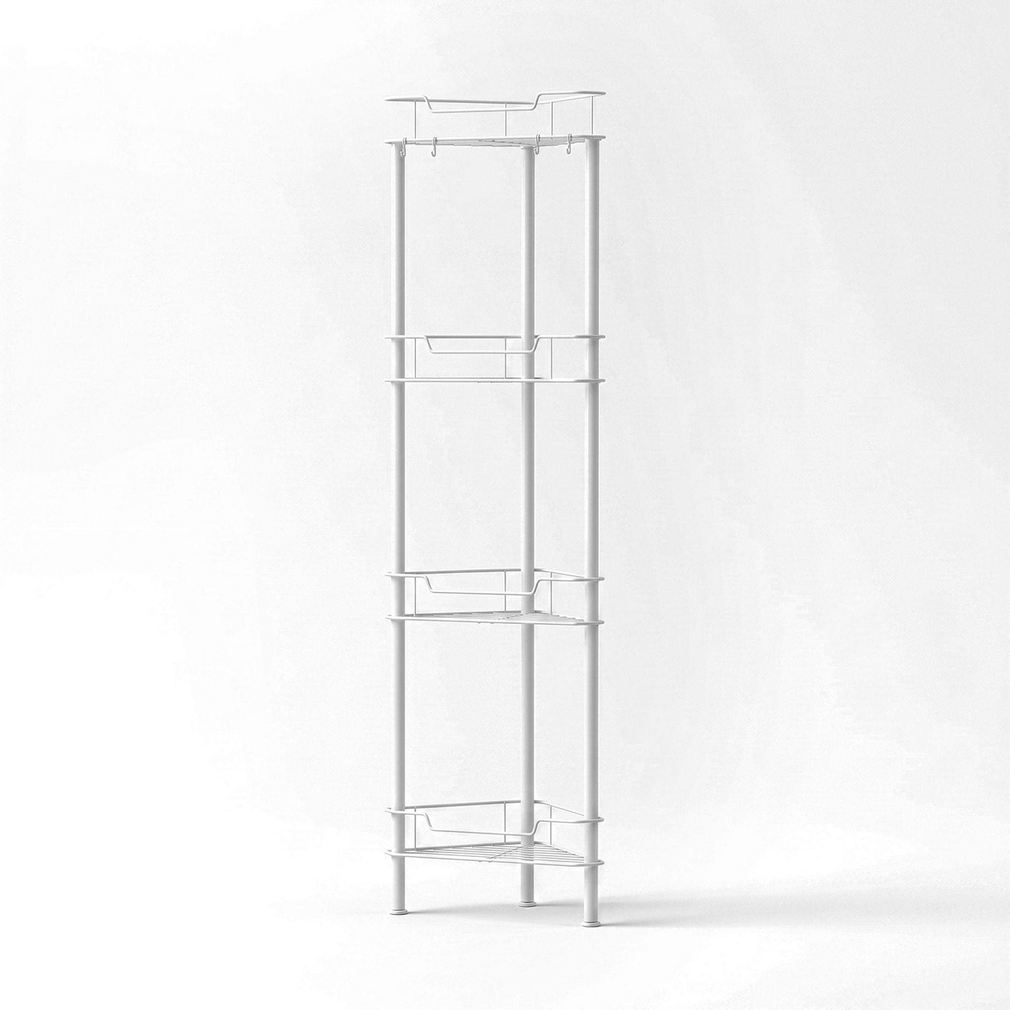 Artiss 4 Tier Floor Standing Corner Shower Caddy Bathroom Organizer White