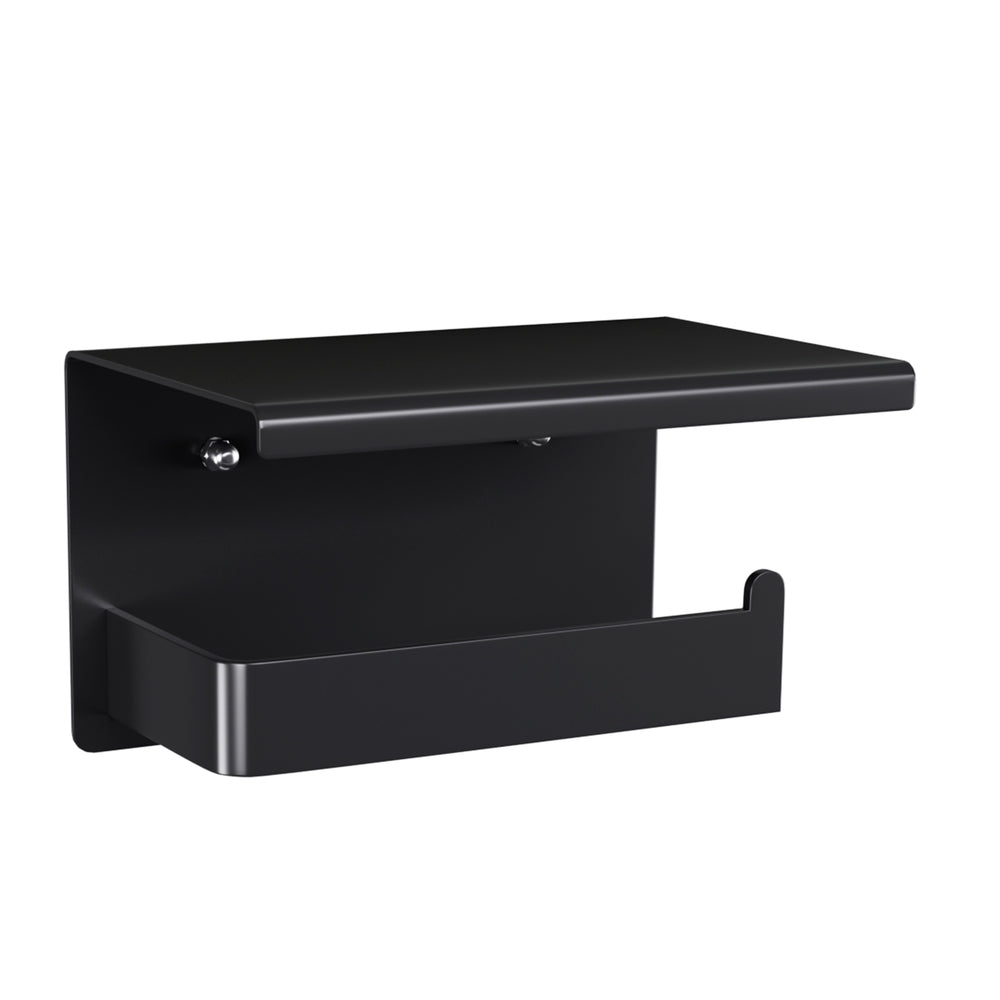 Cefito Toilet Paper Roll Holder w/ Storage Shelf BSR-TOILET-01-BK
