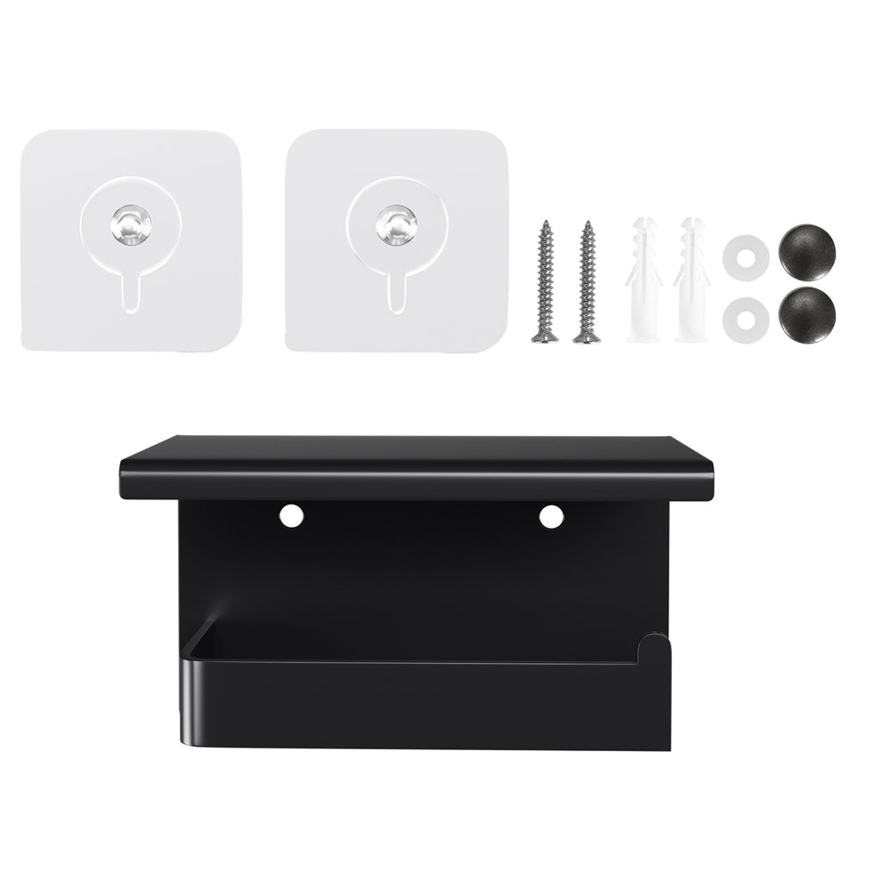 Cefito Toilet Paper Roll Holder w/ Storage Shelf BSR-TOILET-01-BK