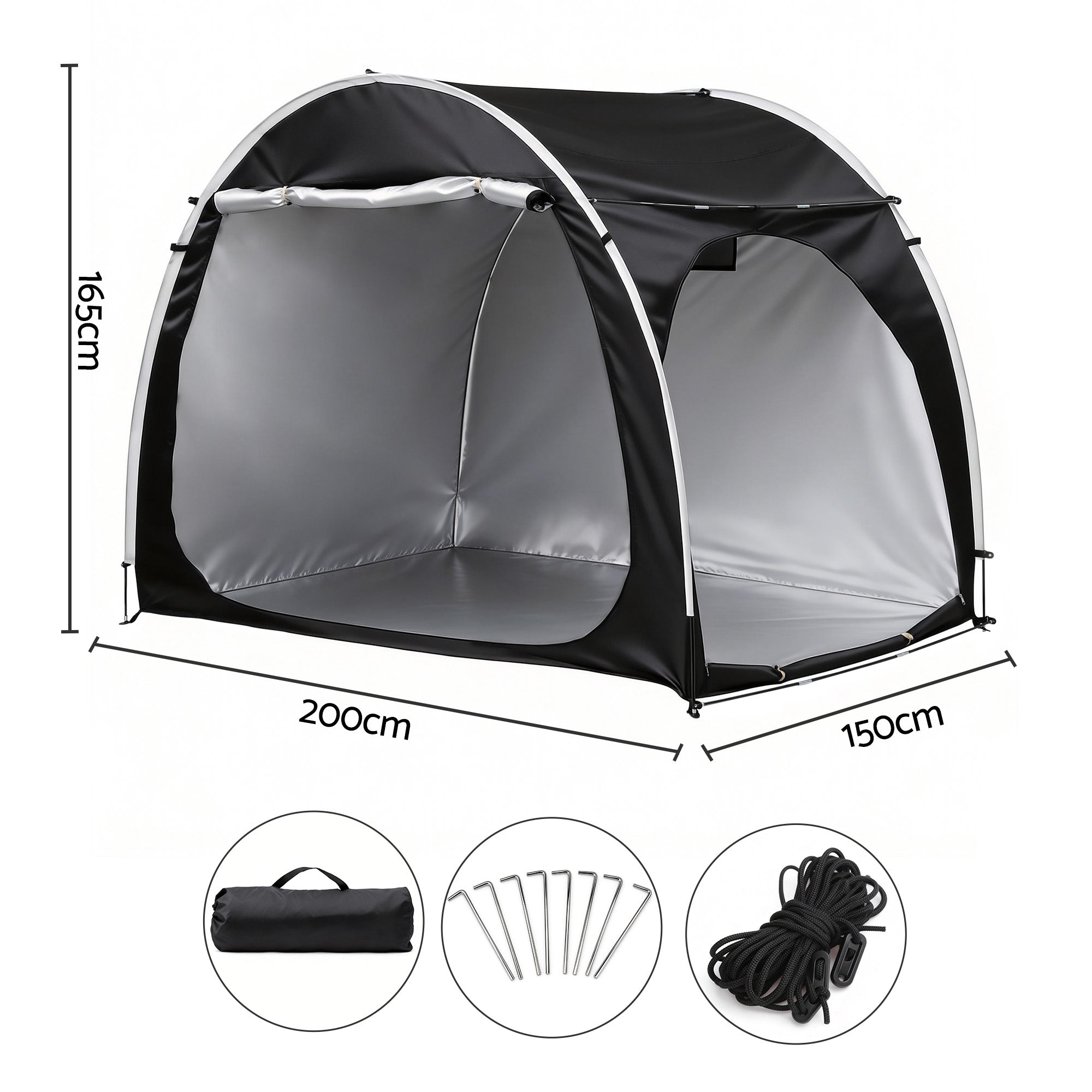 Giantz Bike Storage Tent Outdoor Waterproof UV Resistant Shelter w/ Ventilation BST-210D-M150-GY