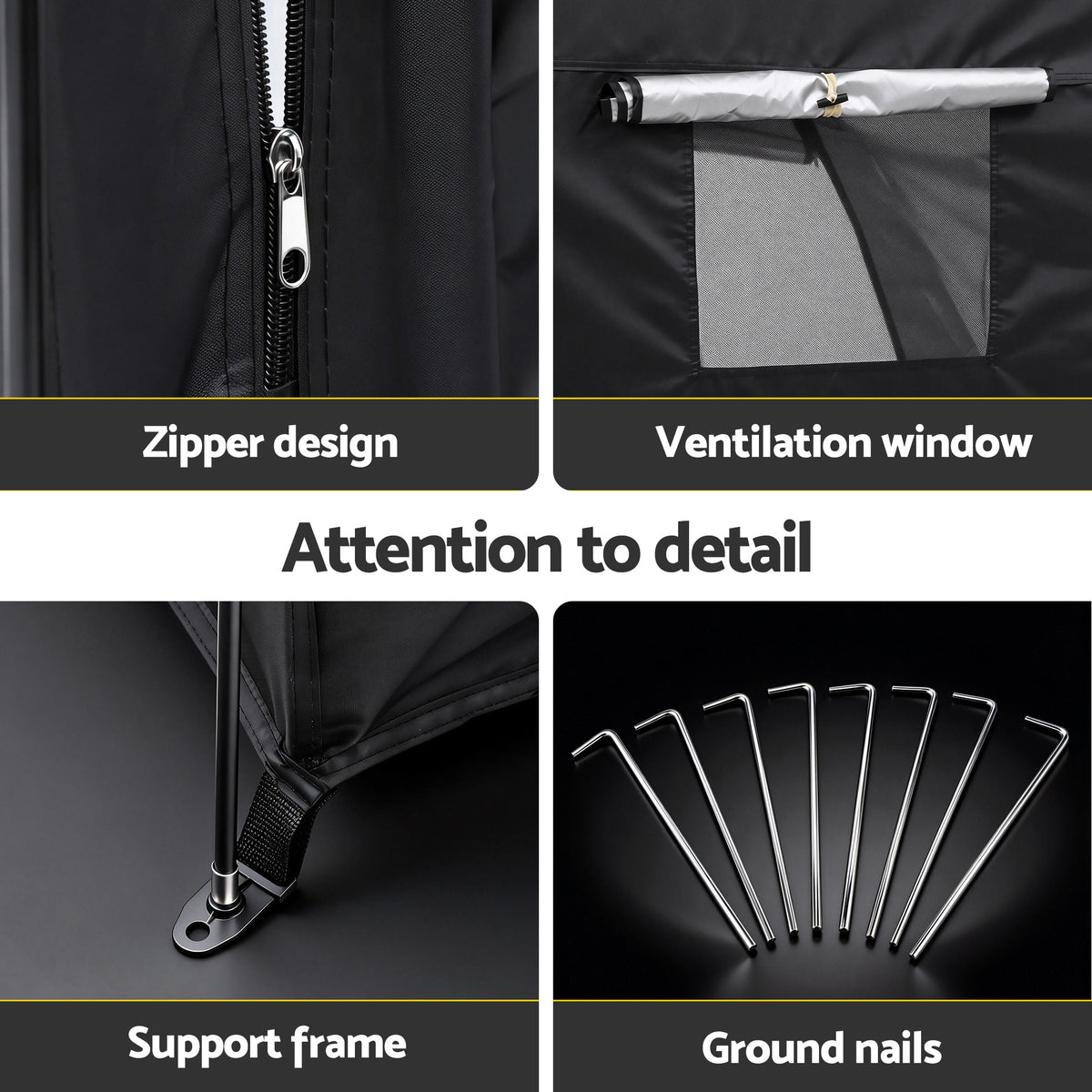 Giantz Bike Storage Tent Outdoor Waterproof UV Resistant Shelter w/ Ventilation BST-210D-M150-GY
