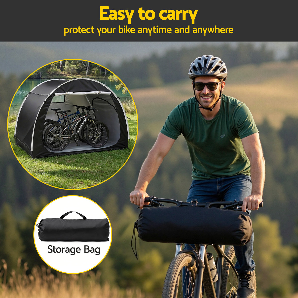 Giantz Bike Storage Tent Outdoor Waterproof UV Resistant Shelter w/ Ventilation BST-210D-M150-GY