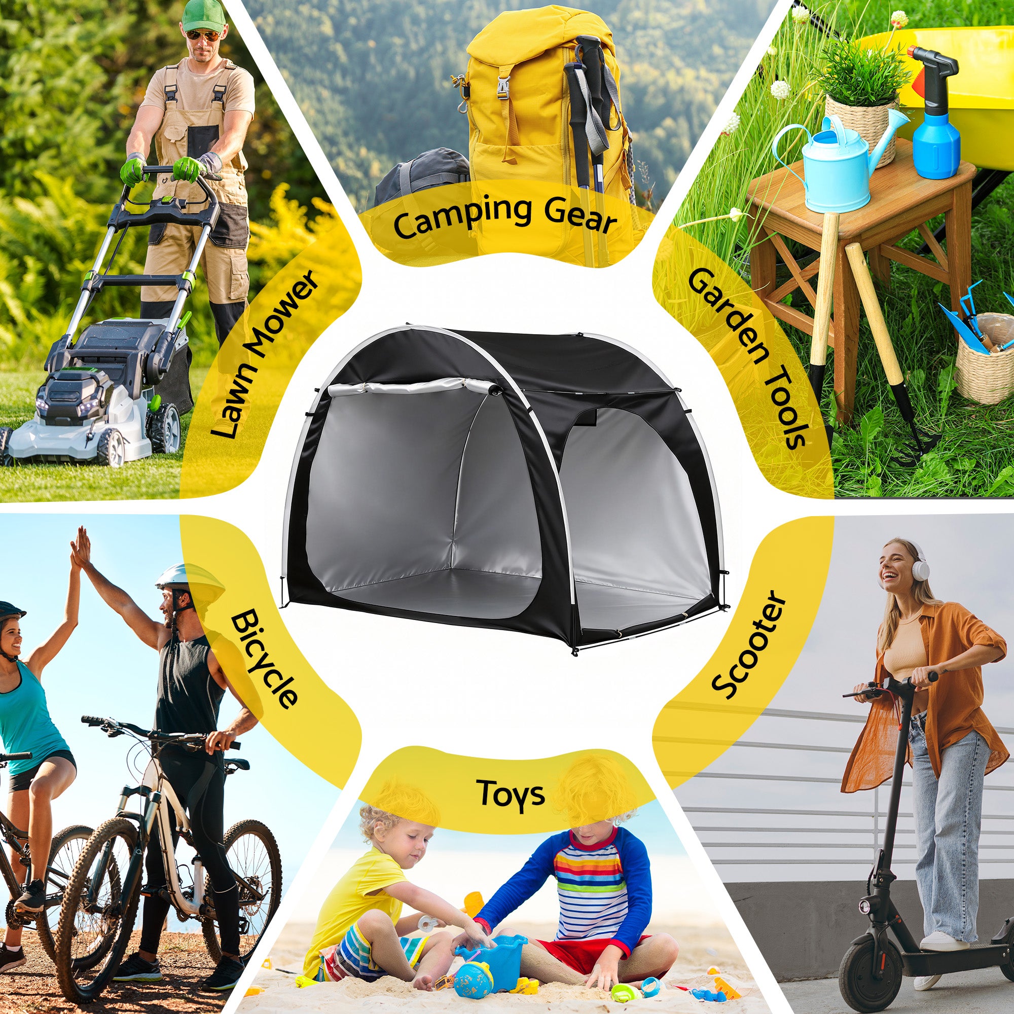 Giantz Bike Storage Tent Outdoor Waterproof UV Resistant Shelter w/ Ventilation BST-210D-M150-GY