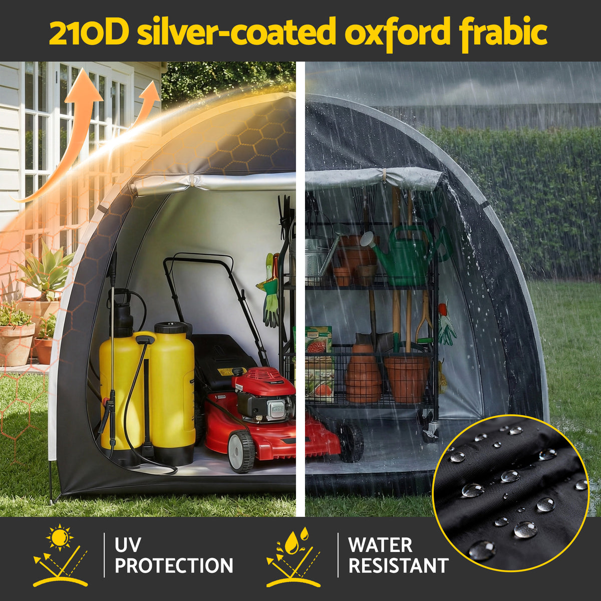 Giantz Bike Storage Tent Waterproof Outdoor UV Protection Shelter w/ Large Space BST-210D-S80-GY